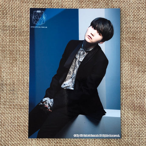 BTS SUGA [JAPAN Official Fanclub Renewal Benefit] Photo Postcard / New, Rare /+G