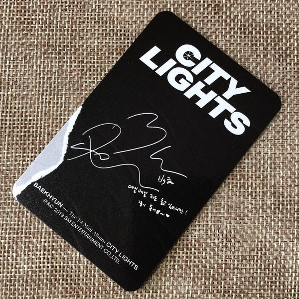 EXO BAEKHYUN [City Lights] Official Photocard, 1st Mini Kihno Ver. / New / Gift