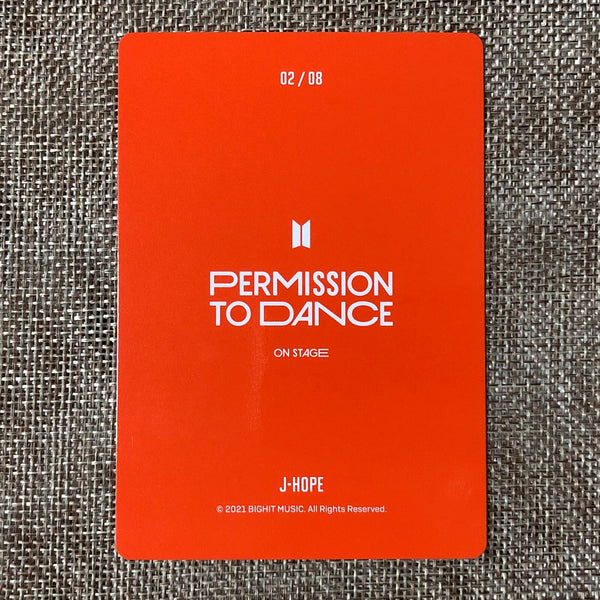 BTS J-HOPE 2/8 [PTD PERMISSION TO DANCE ON STAGE] Official Mini Photocard / Gift