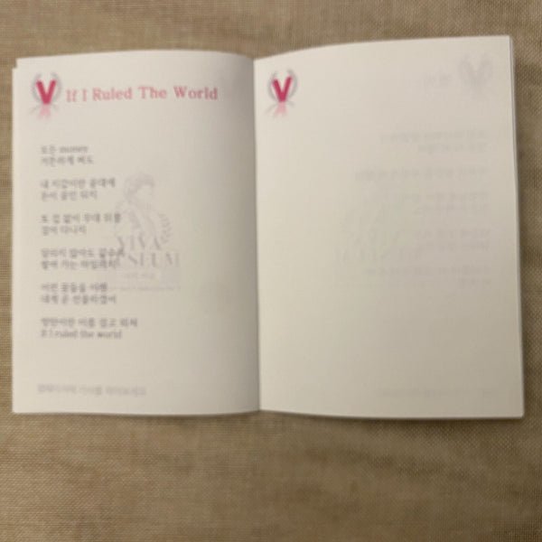 BTS V #2 [ VIVA MUSEUM Exhibition Writing Book ] RealV / New, Rare / Gift
