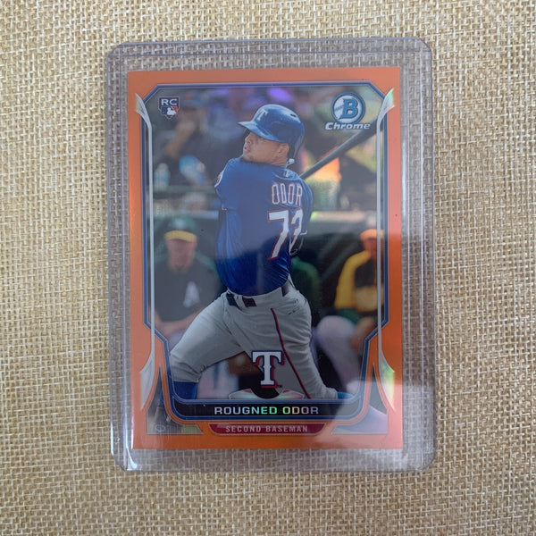2014 Bowman Chrome Orange Refractor #23 Rougned Odor 9 of 25 / Mint / Gift
