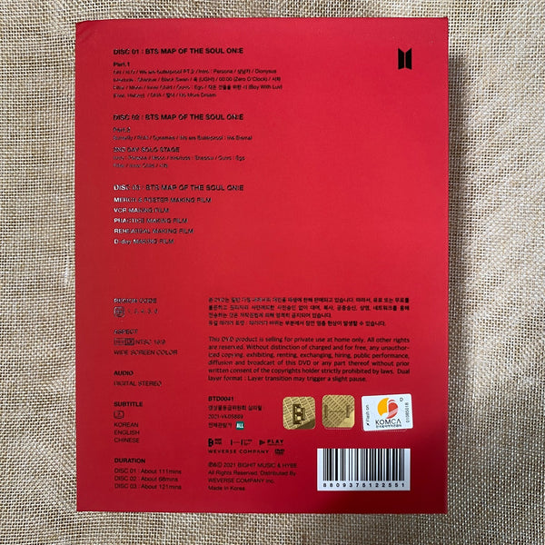 BTS GROUP [Map of the Soul ON:E DVD] Photobook + DVD(3) / ONE / New, Rare / Gift