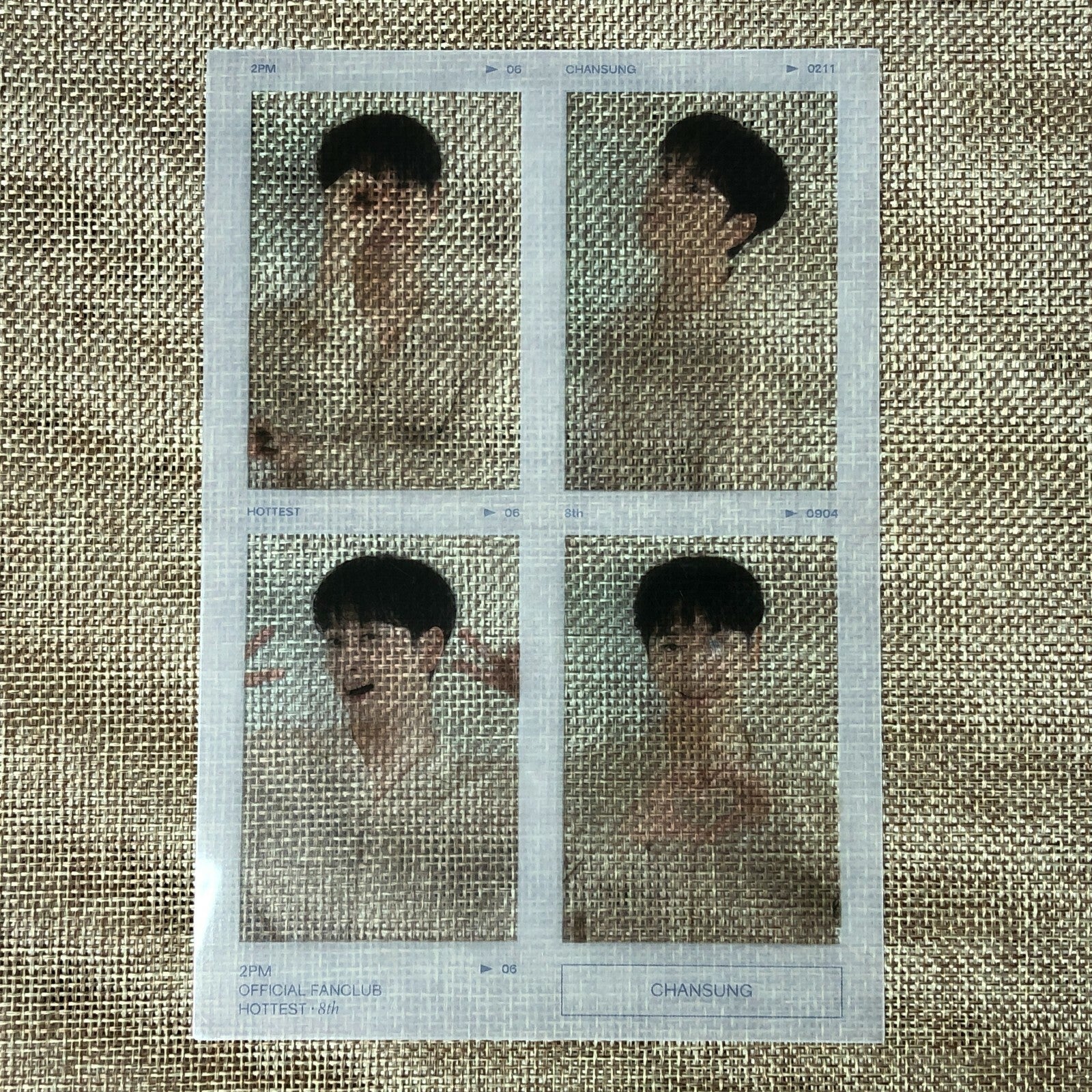 2PM CHANSUNG [HOTTEST 8th] Official Fanclub 4cut Film Photocard / New, Rare /+G