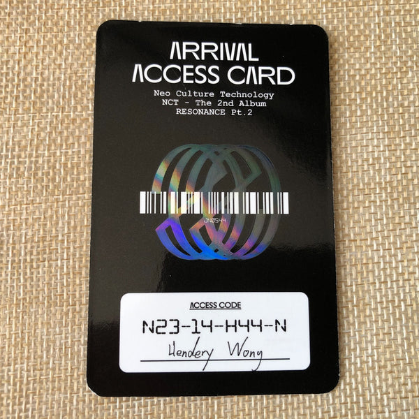NCT2020 HENDERY [RESONANCE Pt.2] Official Photocard, Arrival Access Card / Gift