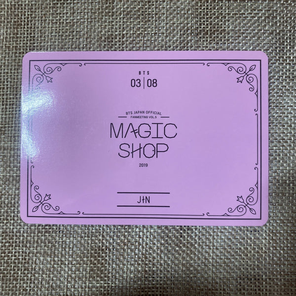 BTS JIN 3/8 [MAGIC SHOP Fan Meeting Japan] Official Mini Photocard / New / Gift