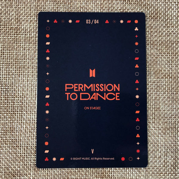 BTS V 3/4 [PTD PERMISSION TO DANCE ON STAGE SEOUL] Official Mini Photocard /+G