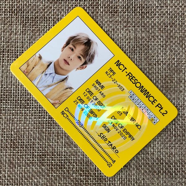 NCT2020 SHOTARO [RESONANCE Pt.2 Departure] Official Photocard, ID Card / Gift