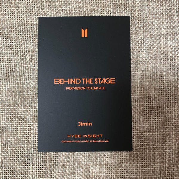 BTS JIMIN #2 [ HYBE INSIGHT Behind The Stage PTD ] Official Photocard /New/GFT