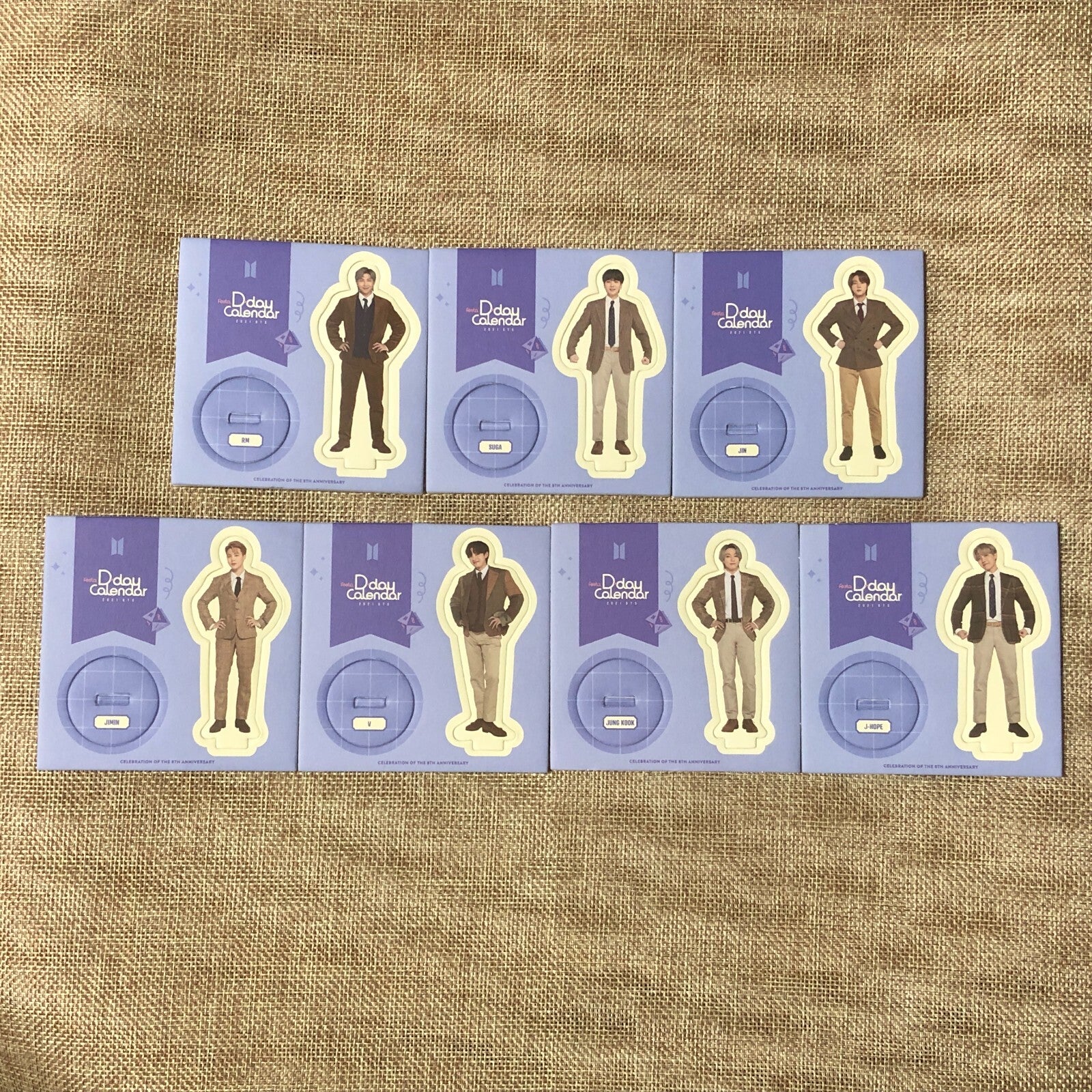 BTS GROUP [FESTA D-Day Calendar 8th Anniversary] Official Stand Set / New / Gift