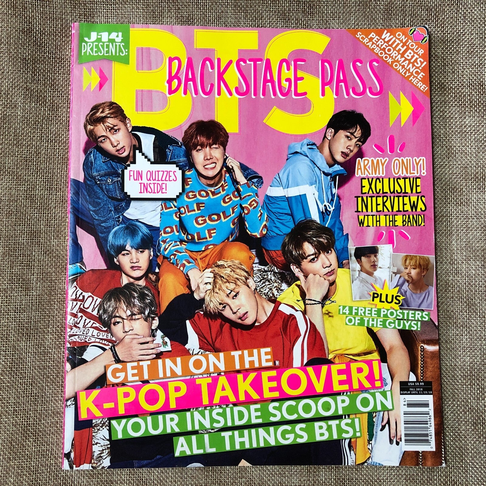 BTS [J-14 Presents: BTS Backstage Pass Fall 2018] Official Magazine / Rare /+G