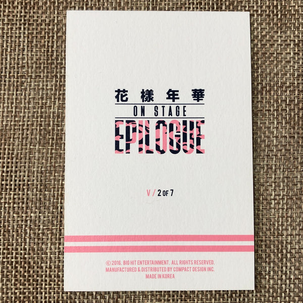 BTS V 2/7 [HYYH On Stage Epilogue Concert] Official Mini Photocard / New / Gift