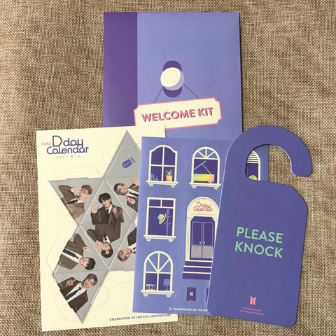 BTS [FESTA D-Day Calendar 8th] Official Welcome Kit Door Sign Sticker Dice /+G