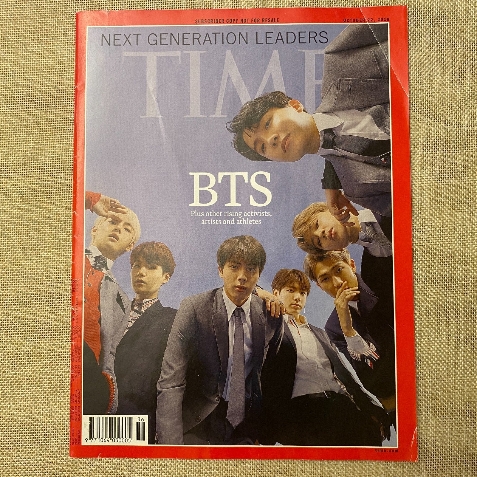 BTS GROUP [ Time Magazine, 2018 October 22 ] / Mint, Rare / Gift