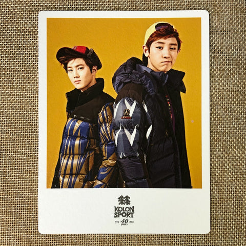 EXO SUHO CHANYEOL [KOLON Sport] Official Polaroid Photocard, EXO K M / Gift