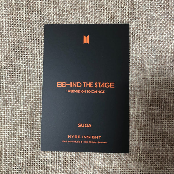 BTS SUGA #2 [ HYBE INSIGHT Behind The Stage PTD ] Official Photocard /New/GFT