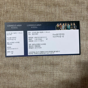 BTS 2018 [ LUMINOUS ARMY Seoul ] Official Concert Ticket / New, Rare / Gift