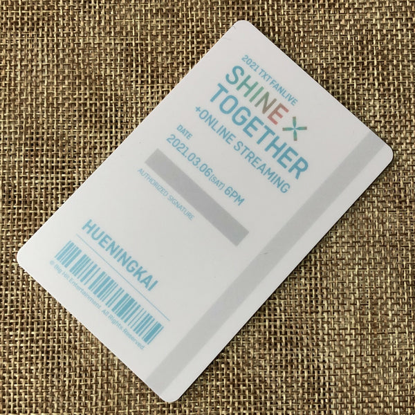 TXT HUENINGKAI [ 2021 Shine Together Fanlive ] Official Card Ticket / New / Gift