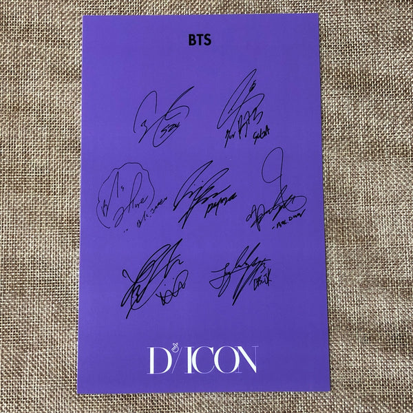 BTS GROUP [ DICON 101 CUSTOM BOOK ] Official Mini Poster Postcard / New / Gift