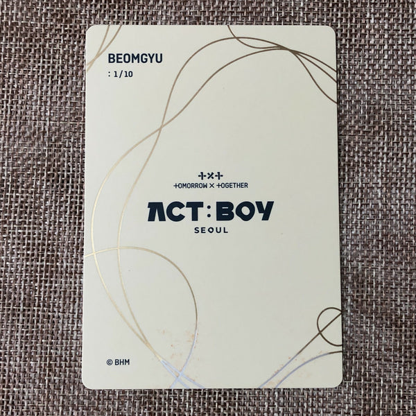 TXT BEOMGYU 1/10 [ ACT : BOY SEOUL ] Official Mini Photocard / New / Gift
