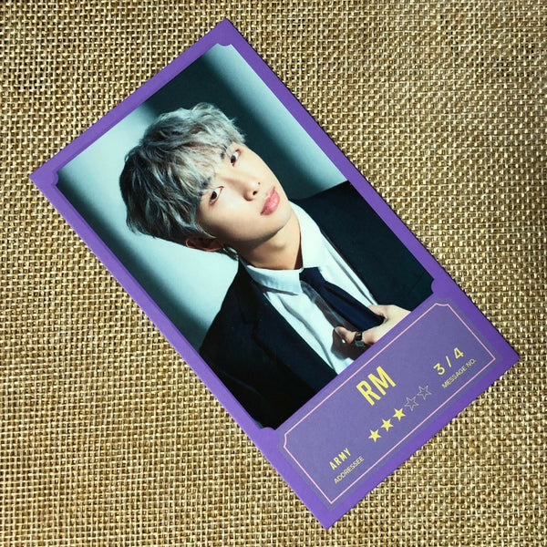 BTS RM 3/4 [ BANG BANG CON The Live ] Official Message Photocard / New / Gift