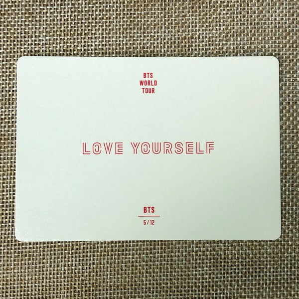 BTS JIN J-HOPE SUGA 5/12 [Love Yourself World Tour] Official Mini Photocard /+G