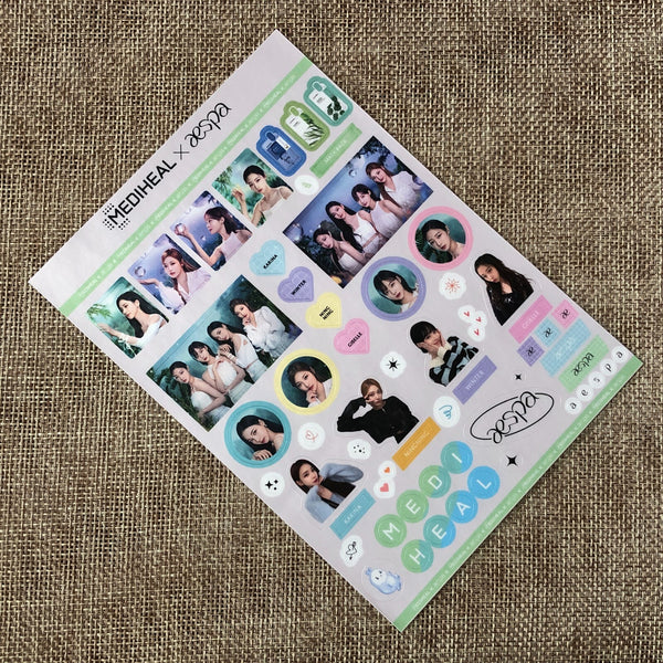 AESPA GROUP [ MEDIHEAL ] Official Sticker, SM TOWN / New / Gift