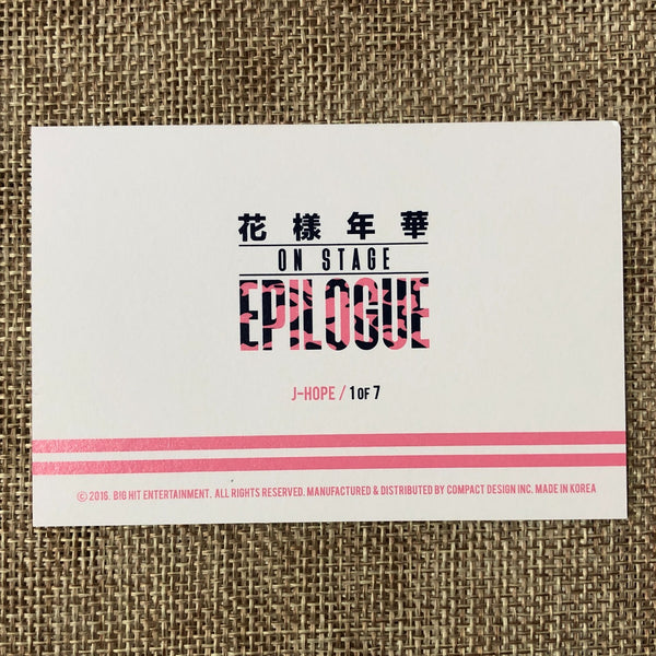 BTS J-HOPE 1/7 [HYYH On Stage Epilogue Concert] Official Mini Photocard / Gift