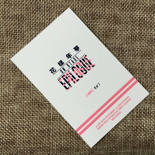 BTS J-HOPE 6/7 [HYYH On Stage Epilogue Concert] Official Mini Photocard / Gift