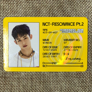 NCT2020 WINWIN [RESONANCE Pt.2 Departure] Official Photocard, ID Card / Gift