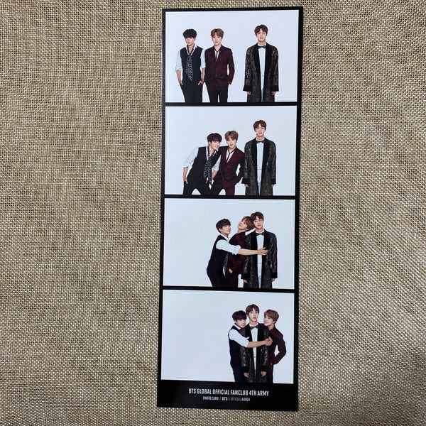 BTS [ GLOBAL FAN CLUB 4th ARMY ] Official Photocard Set, 4 Cut / New / Gift