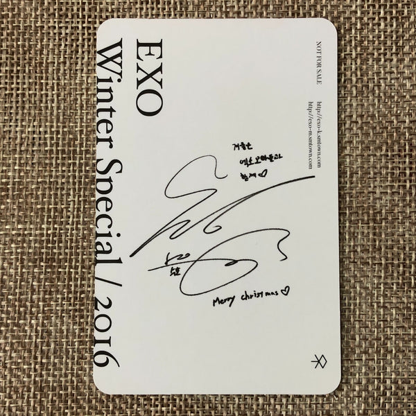 EXO SUHO [ 2016 Winter Special For Life ] Official Photocard / New, Rare / Gift