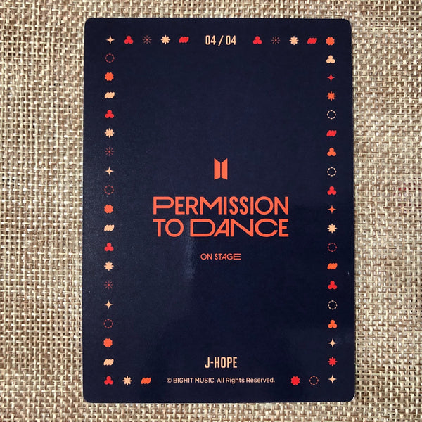 BTS J-HOPE 4/4 [PTD PERMISSION TO DANCE ON STAGE] Official Mini Photocard / Gift