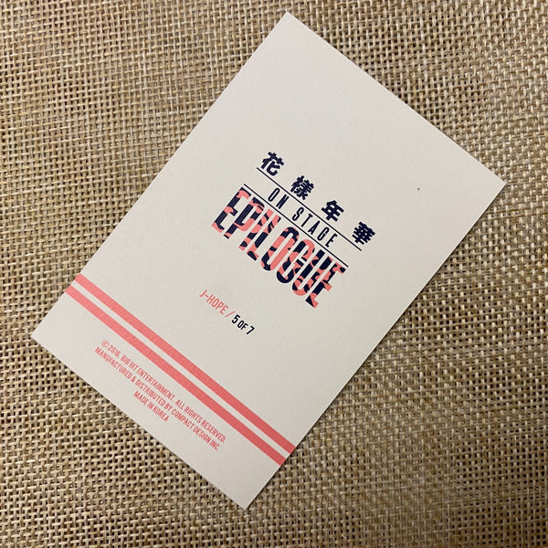 BTS J-HOPE 5/7 [HYYH On Stage Epilogue Concert] Official Mini Photocard / Gift