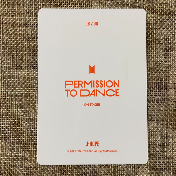 BTS J-HOPE 6/8 [PTD PERMISSION TO DANCE ON STAGE] Official Mini Photocard / Gift