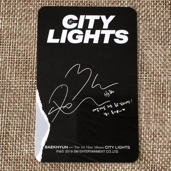 EXO BAEKHYUN [City Lights] Official Photocard, 1st Mini Kihno Ver. / New / Gift