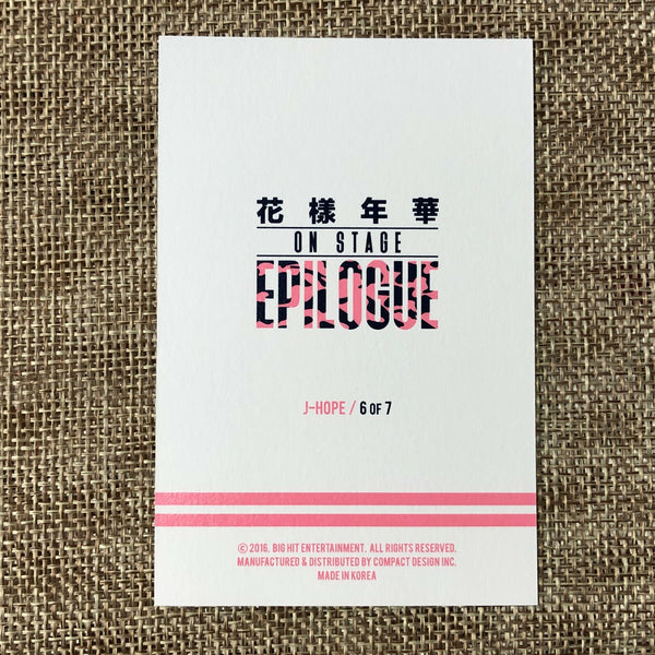 BTS J-HOPE 6/7 [HYYH On Stage Epilogue Concert] Official Mini Photocard / Gift