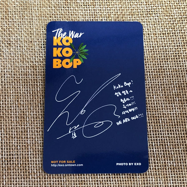 EXO SUHO #1 [ The War KOKOBOP ] Official Photocard, 4th Album / New / Gift
