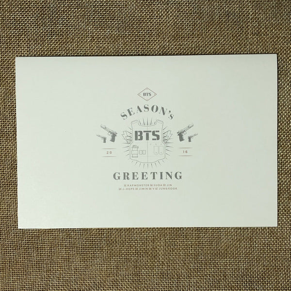 BTS GROUP [2016 Season's Greetings] Official Message Card Postcard / New / Gift
