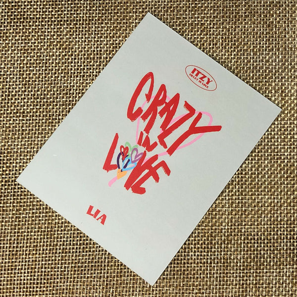 ITZY LIA #1 [CRAZY IN LOVE] Official Polaroid Photocard, 1st Album / New / Gift