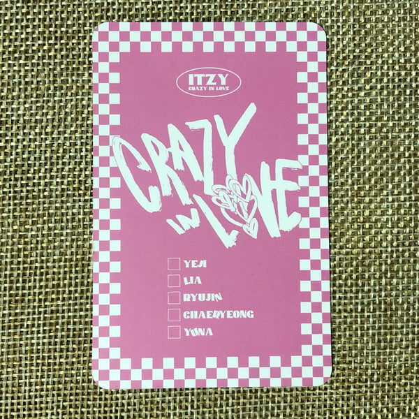 ITZY YUNA #3 [ CRAZY IN LOVE ] Official Photocard, 1st Album / New / Gift
