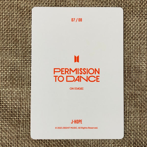 BTS J-HOPE 7/8 [PTD PERMISSION TO DANCE ON STAGE] Official Mini Photocard / Gift