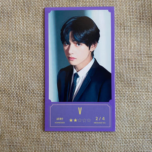 BTS V 2/4 [BANG BANG CON The Live] Official Message Photocard / New, Rare / Gift