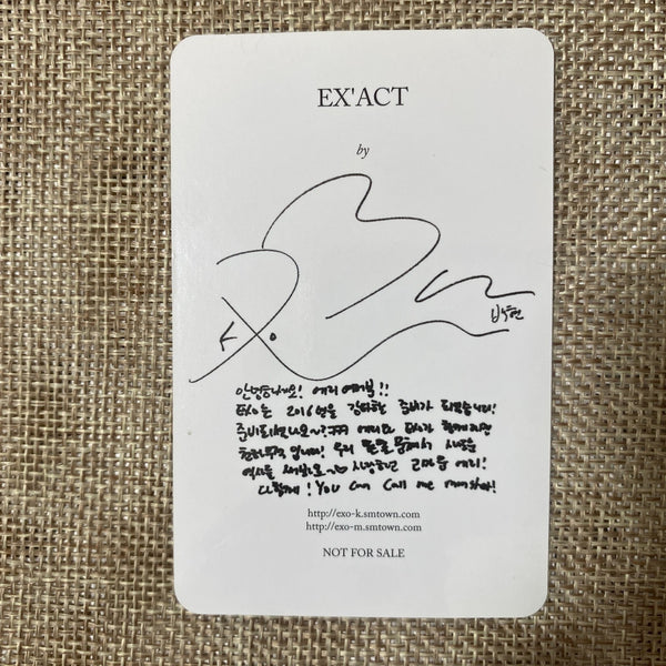 EXO BAEKHYUN [ EXACT EX'ACT ] Official Photocard, Korean Ver. / New, Rare / Gift