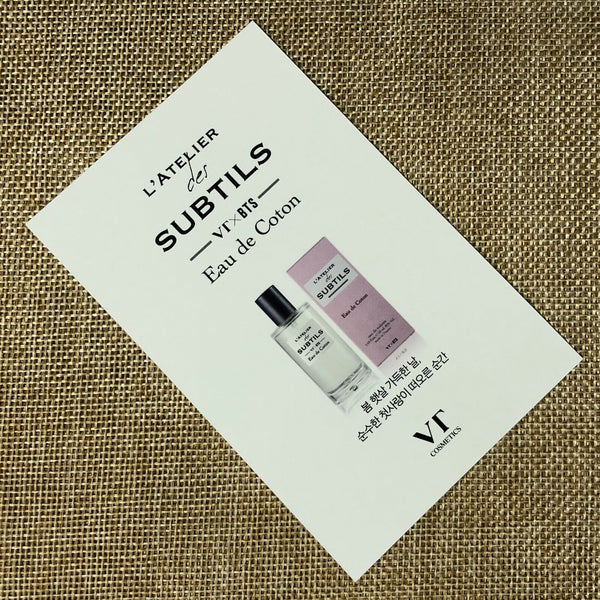 BTS JIN #1 [ VT Cosmetics L'atelier Des Subtils ] Official Postcard / New / Gift