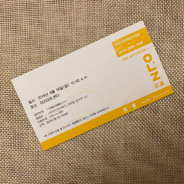 BTS 2018 #1 [  Oh Always Exhibition ] Official Ticket / New, Rare / Gift