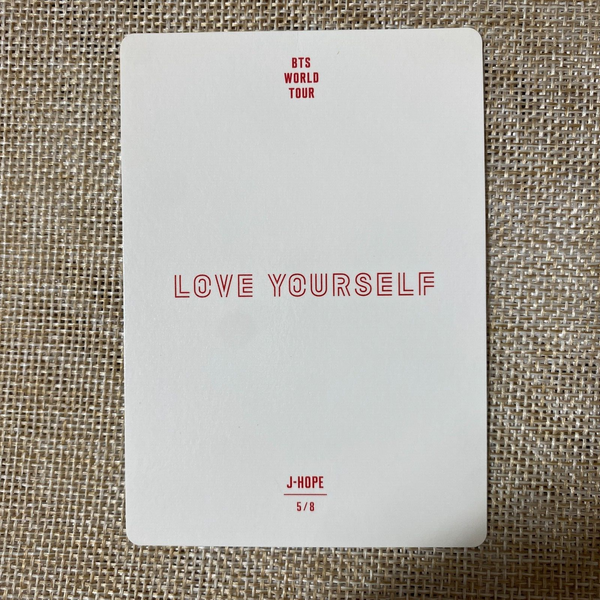 BTS J-HOPE 5/8 [Love Yourself World Tour] Official Mini Photocard / New, Rare