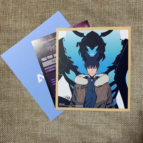 Solo Leveling Official Mini Shikishi Art Board #2 / Korean Webtoon / New, Rare