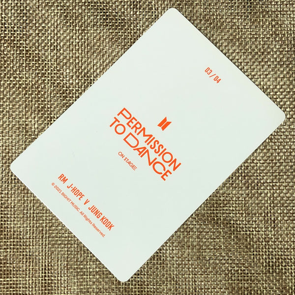 BTS GROUP 3/4 [PTD PERMISSION TO DANCE ON STAGE] Official Mini Photocard / Gift