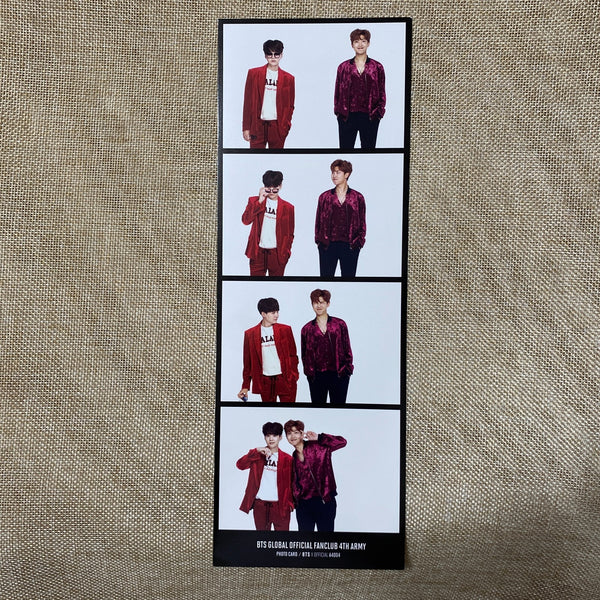 BTS [ GLOBAL FAN CLUB 4th ARMY ] Official Photocard Set, 4 Cut / New / Gift