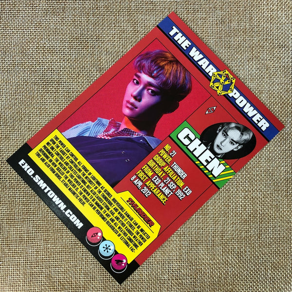 EXO CHEN #2 [THE WAR : The Power of Music] Official Postcard Photo / New / Gift